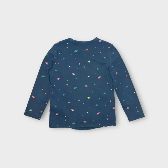 Mini Boden Green Alien Headphone Applique Space Pattern Long Sleeve Shirt - Picture 4 of 5
